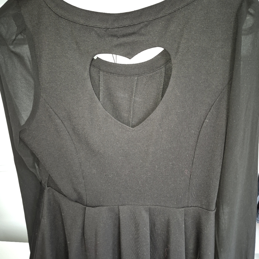 Only Black Empire Waist Heart Cut-Out top